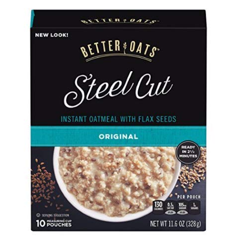 Steel Cut Instant Oatmeal With Flax Seeds (Pack of 24)