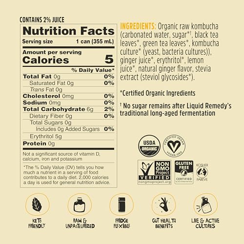 Organic Sugar-Free Kombucha Drink – 355ml