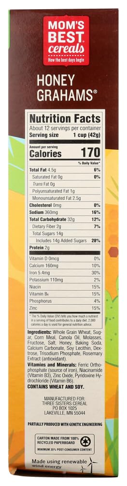 Mom's Best Honey Grahams Cereal 42x 17.5Oz