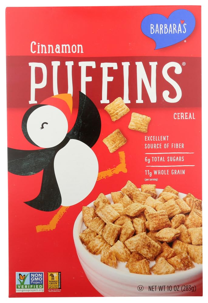 Barbara's Bakery Puffins Cereal, Cinnamon, 10-Ounce ( pack of 60)60