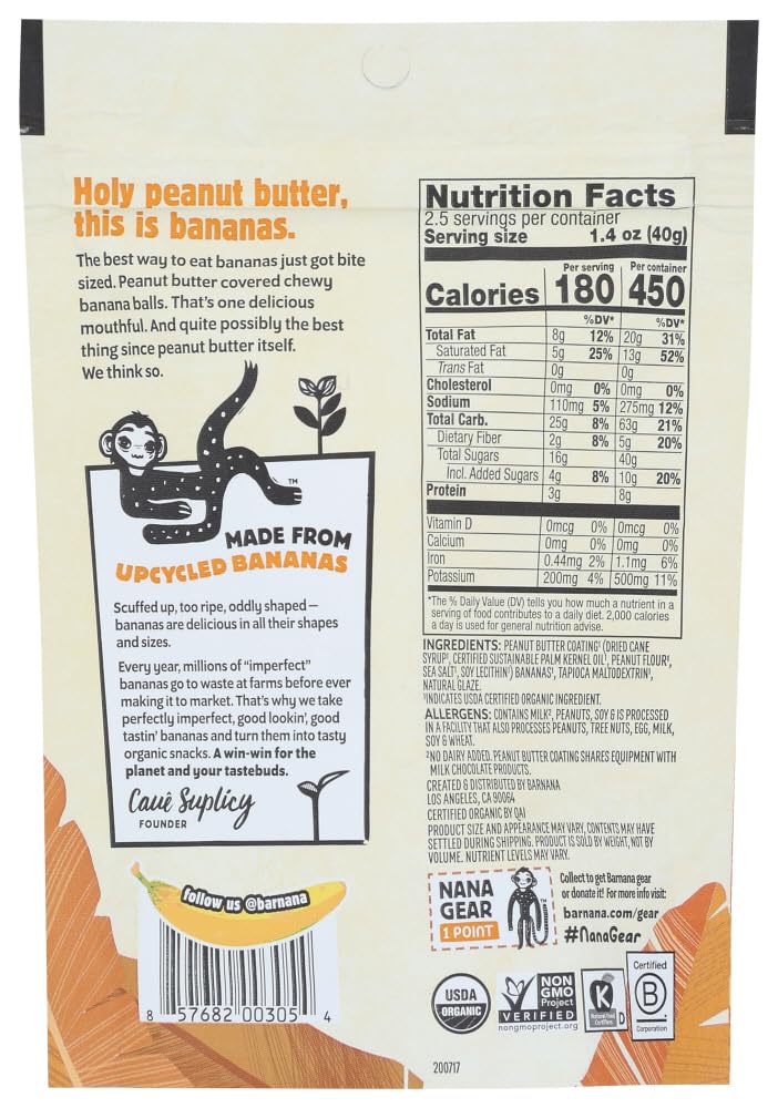 Organic Peanut Butter Banana Bites – Chewy Snack