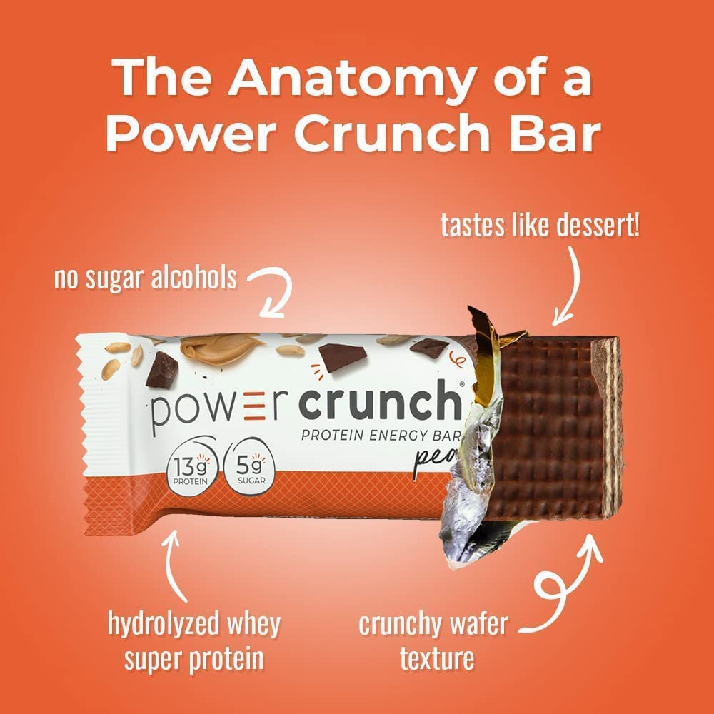 Power Crunch Whey Protein Bars, High Protein Snacks with Delicious Taste