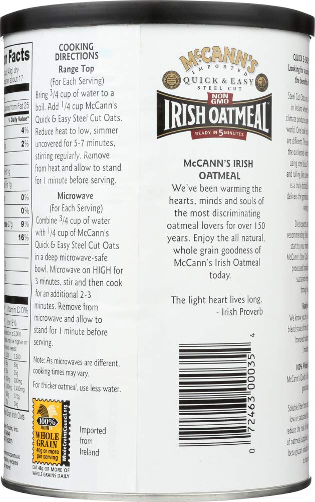Mccann's Irish Oatmeal Oatmeal Steel Cut 36x 24OZ