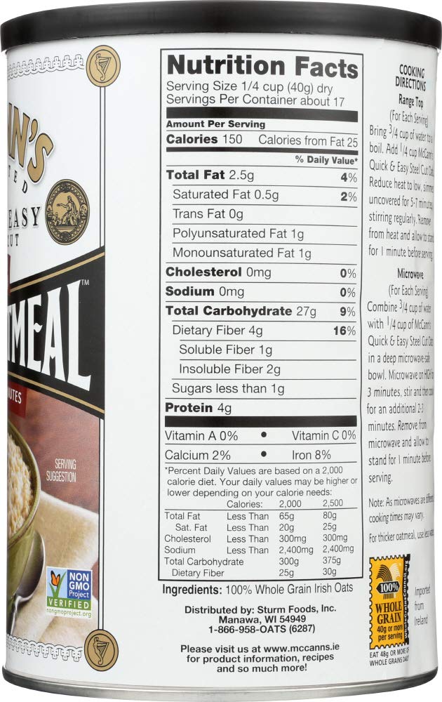 Mccann's Irish Oatmeal Oatmeal Steel Cut 36x 24OZ