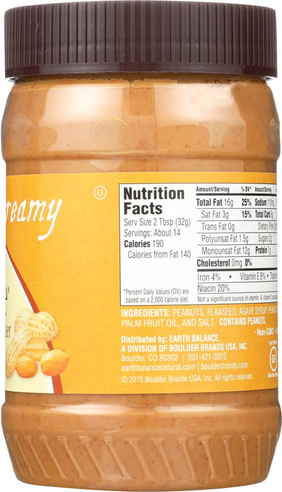 Earth Balance Creamy Peanut Butter 48x 16 Oz