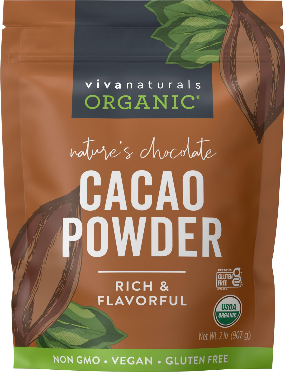 Organic Unsweetened Cacao Powder – 8 oz