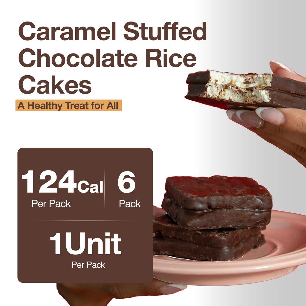 Caramel-Filled Chocolate Rice Cakes – Gluten-Free Whole Grain Snack