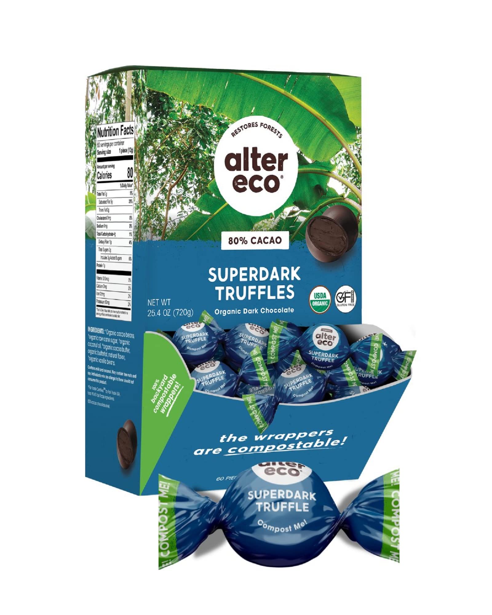 Organic Super Dark Chocolate Truffles – Gluten-Free