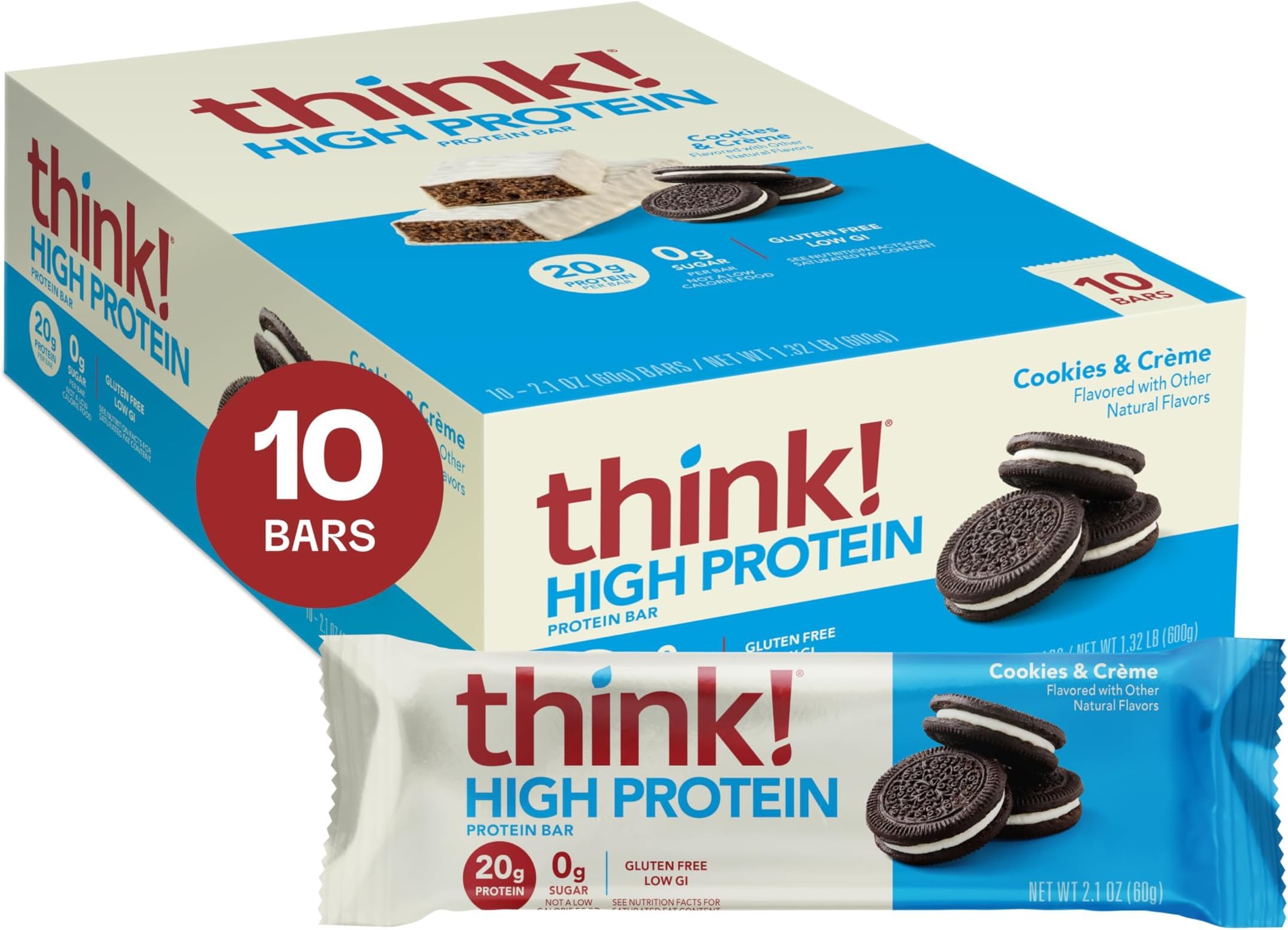 Cookies & Crème Protein Bars – High Protein, Gluten-Free, Sugar-Free