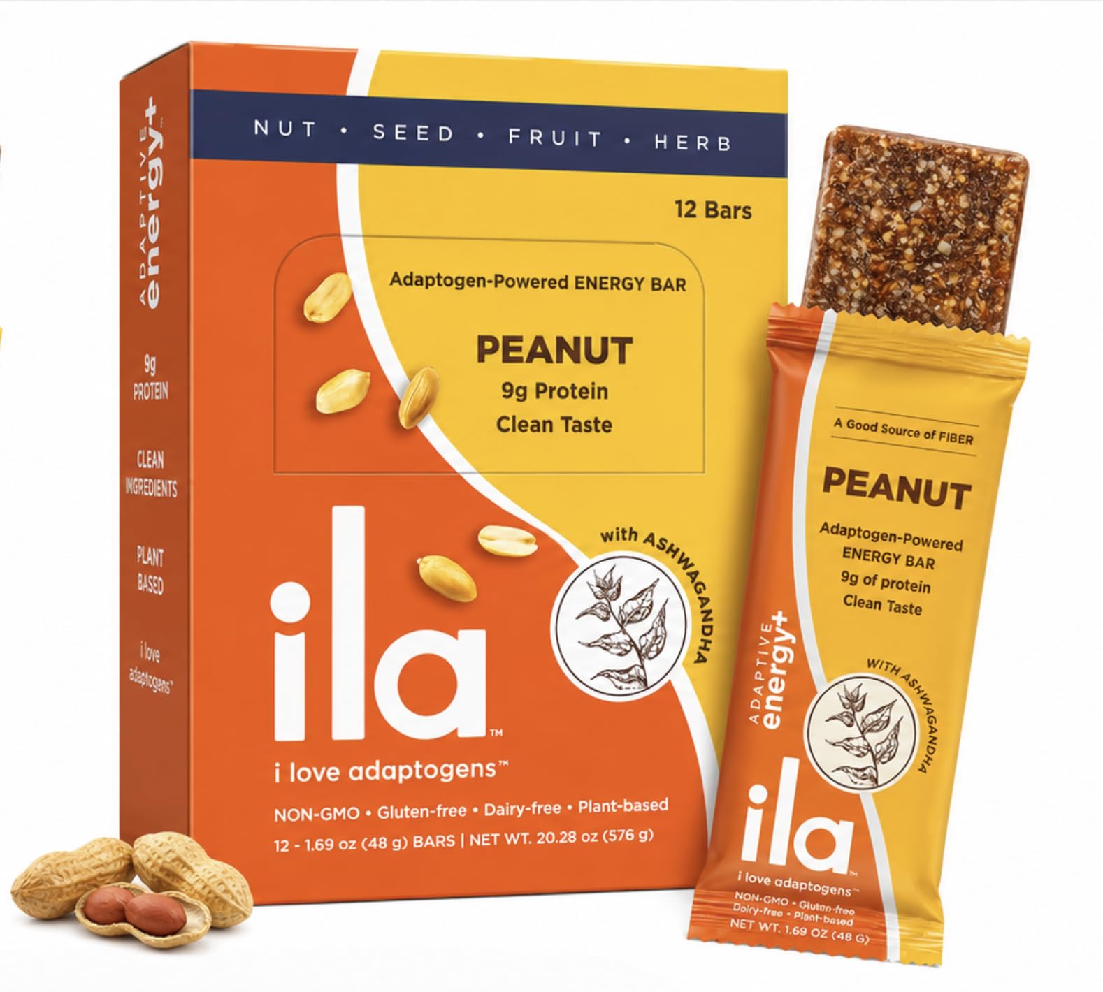 Peanut & Chocolate Adaptogen Energy Bar – 9g Plant Protein