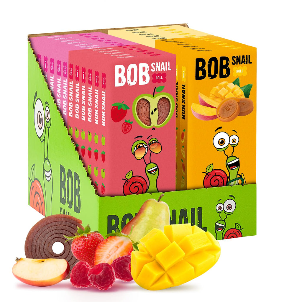 BOB SNAIL Healthy Fruit Snacks for Kids and Adults – 60 Fruit Roll Up