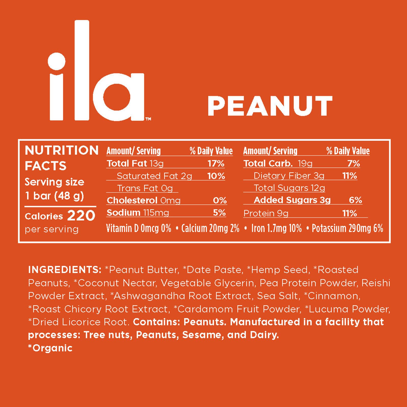 Peanut & Chocolate Adaptogen Energy Bar – 9g Plant Protein