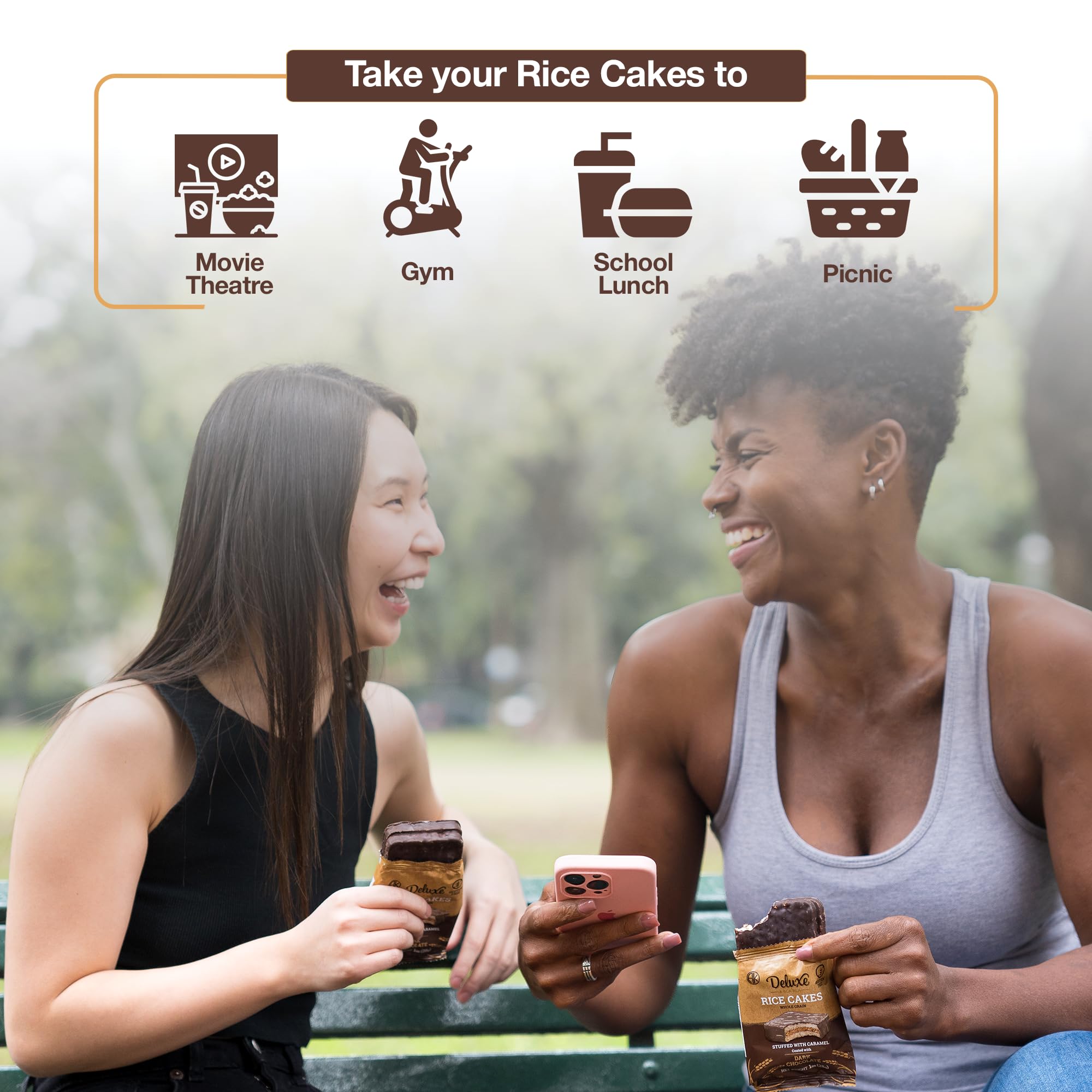 Caramel-Filled Chocolate Rice Cakes – Gluten-Free Whole Grain Snack