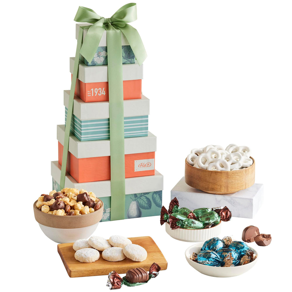 Gourmet Food Gift Tower – Assorted Treats