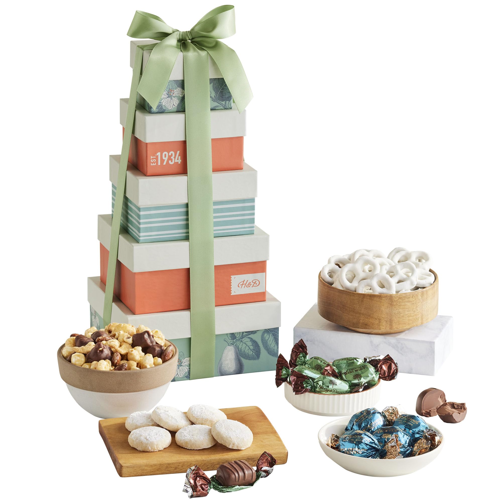 Gourmet Food Gift Tower – Assorted Treats