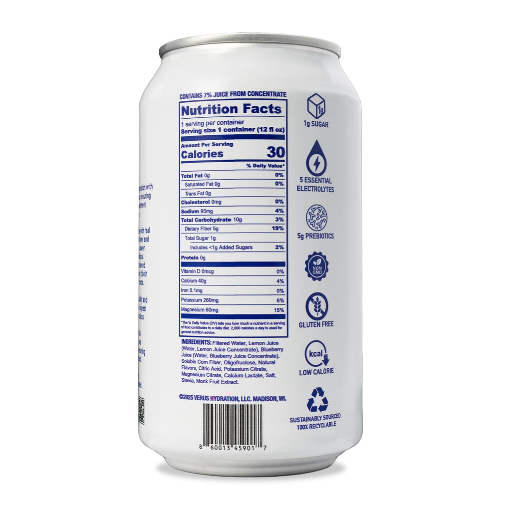 Sparkling Electrolyte Prebiotic Drink – Zero Added Sugar, 12 Pack