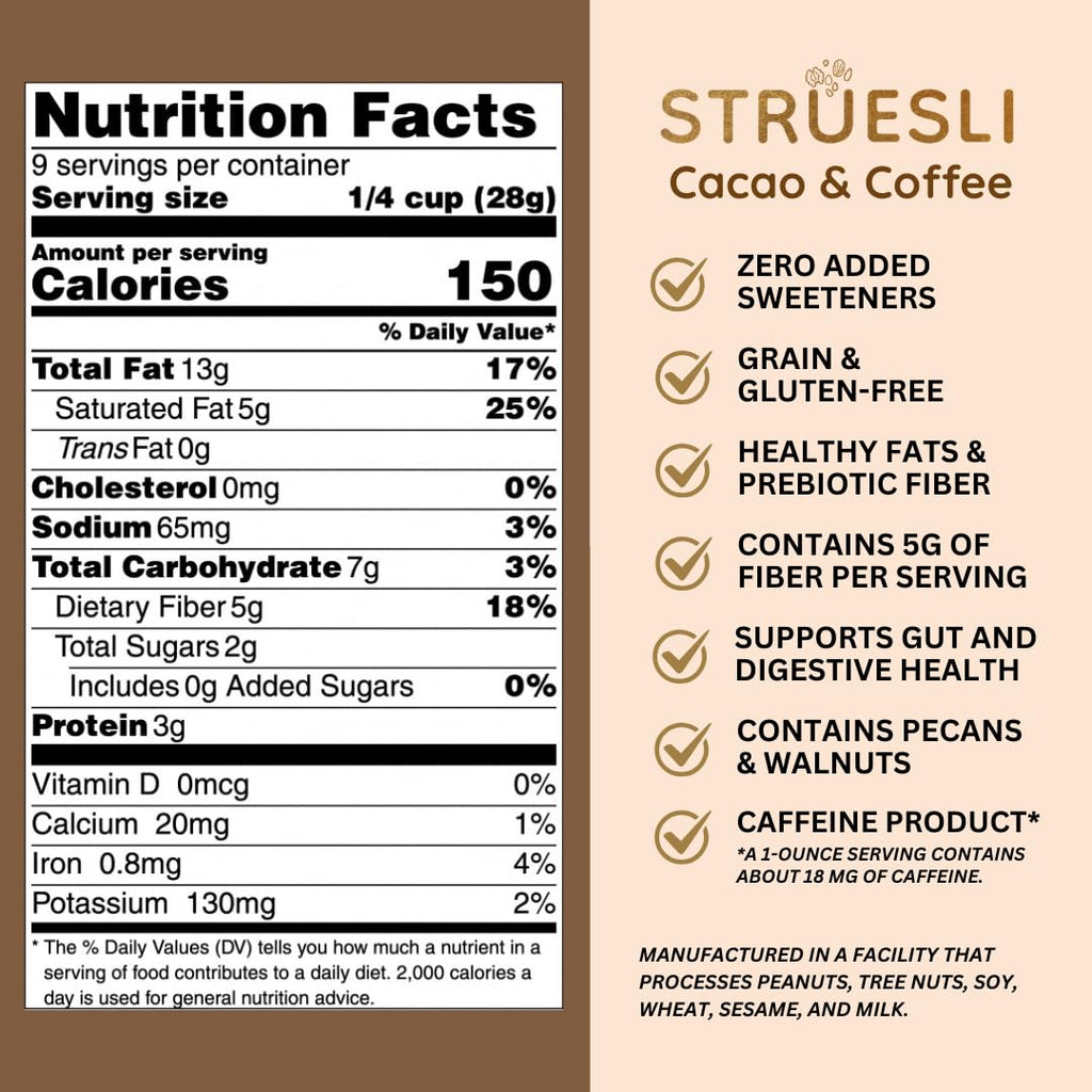 Struesli Organic Granola, Grain & Gluten Free, Healthy Snacks with Chia Seeds,