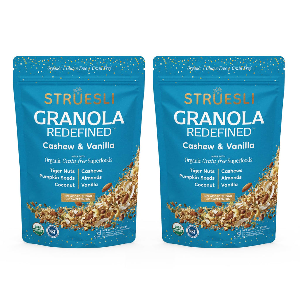 Struesli Organic Granola, Grain & Gluten Free, Healthy Snacks with Chia Seeds,