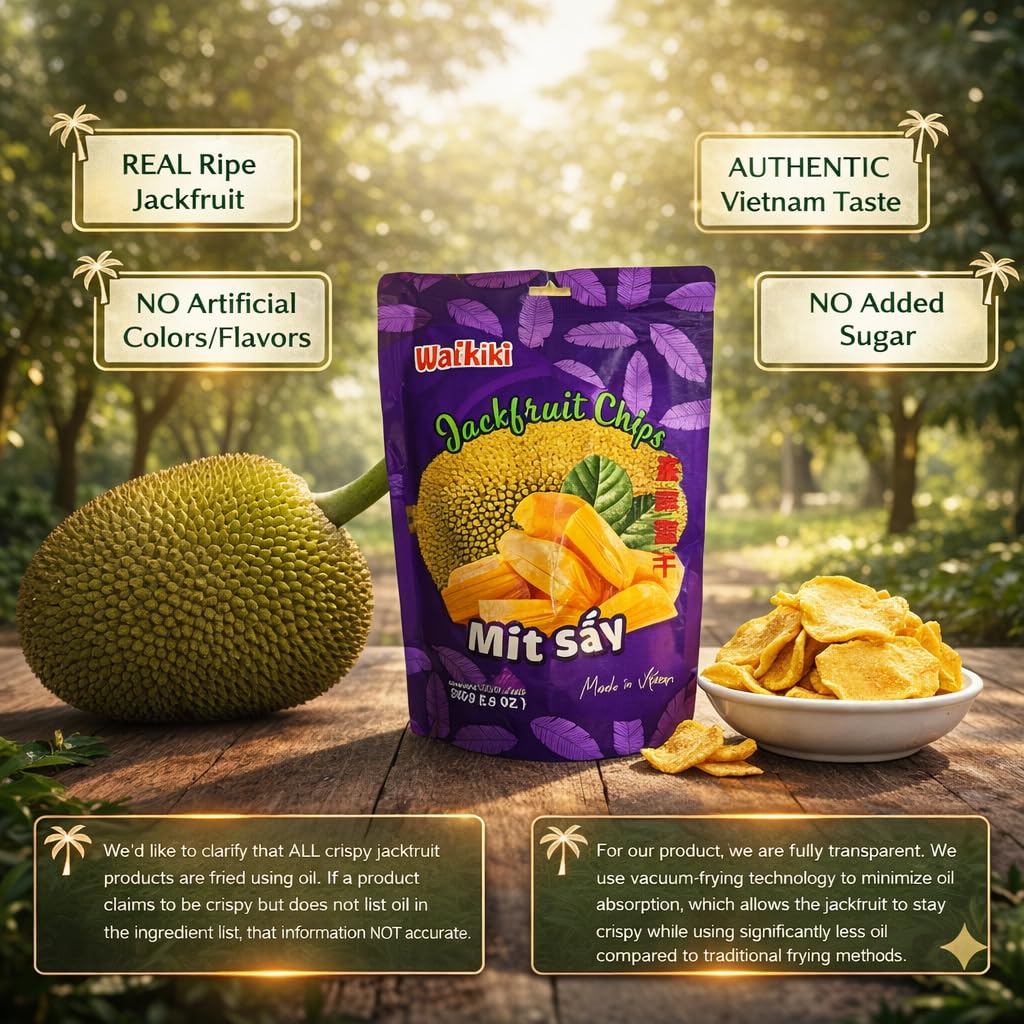Organic Dried Jackfruit Chips – Unsweetened Crunchy Snack