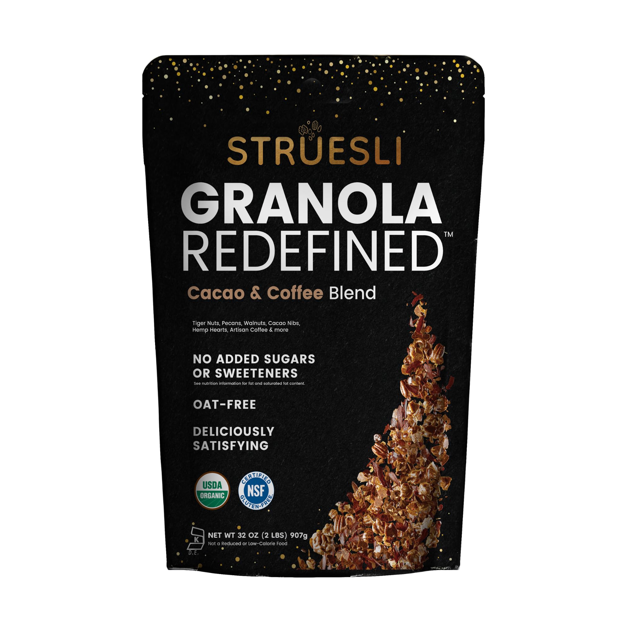 Struesli Organic Granola, Grain & Gluten Free, Healthy Snacks with Chia Seeds,