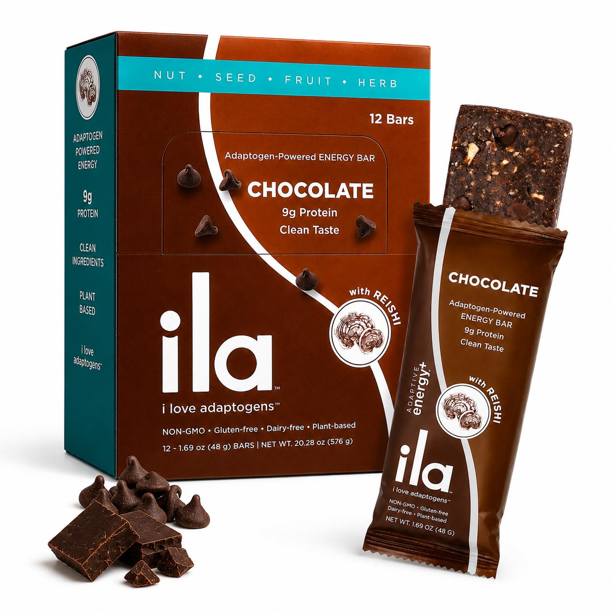 Peanut & Chocolate Adaptogen Energy Bar – 9g Plant Protein