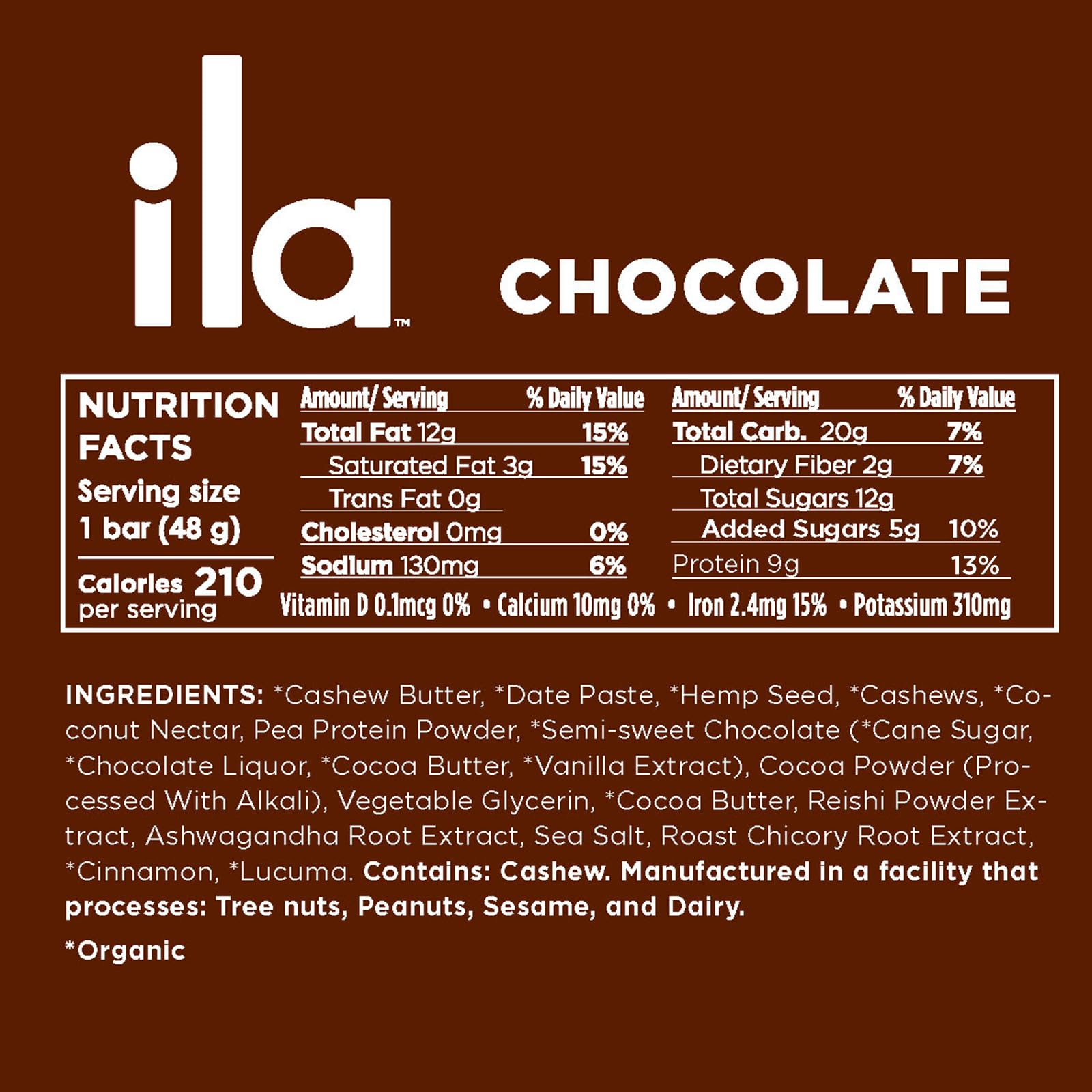 Peanut & Chocolate Adaptogen Energy Bar – 9g Plant Protein