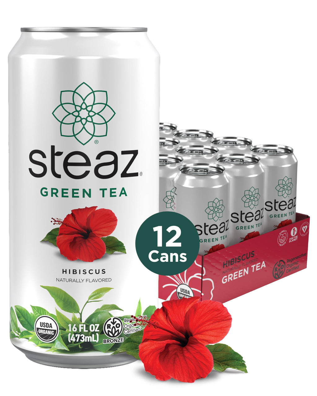 Organic Green Tea – Zero Sugar, 12 Pack