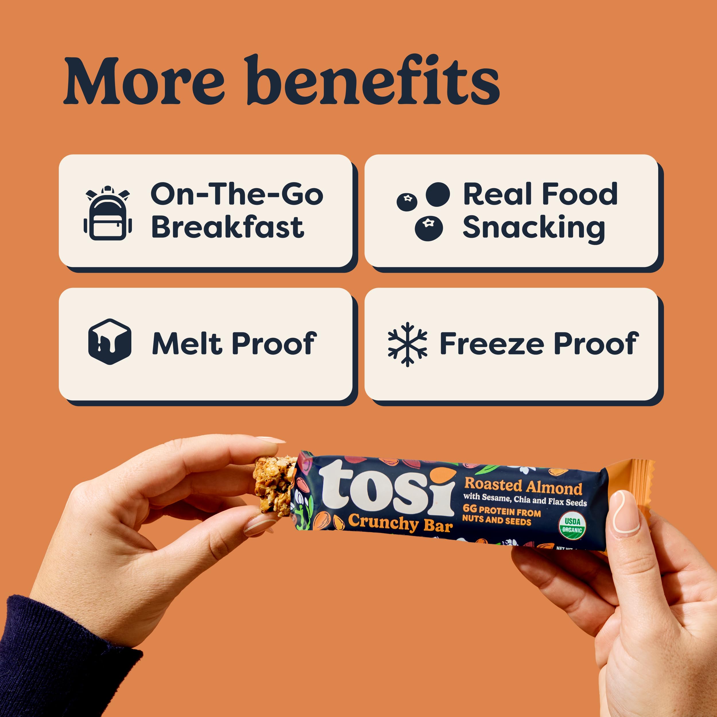 Tosi Nut Bars - Plant Based Healthy Snack Bars, 12-Pack