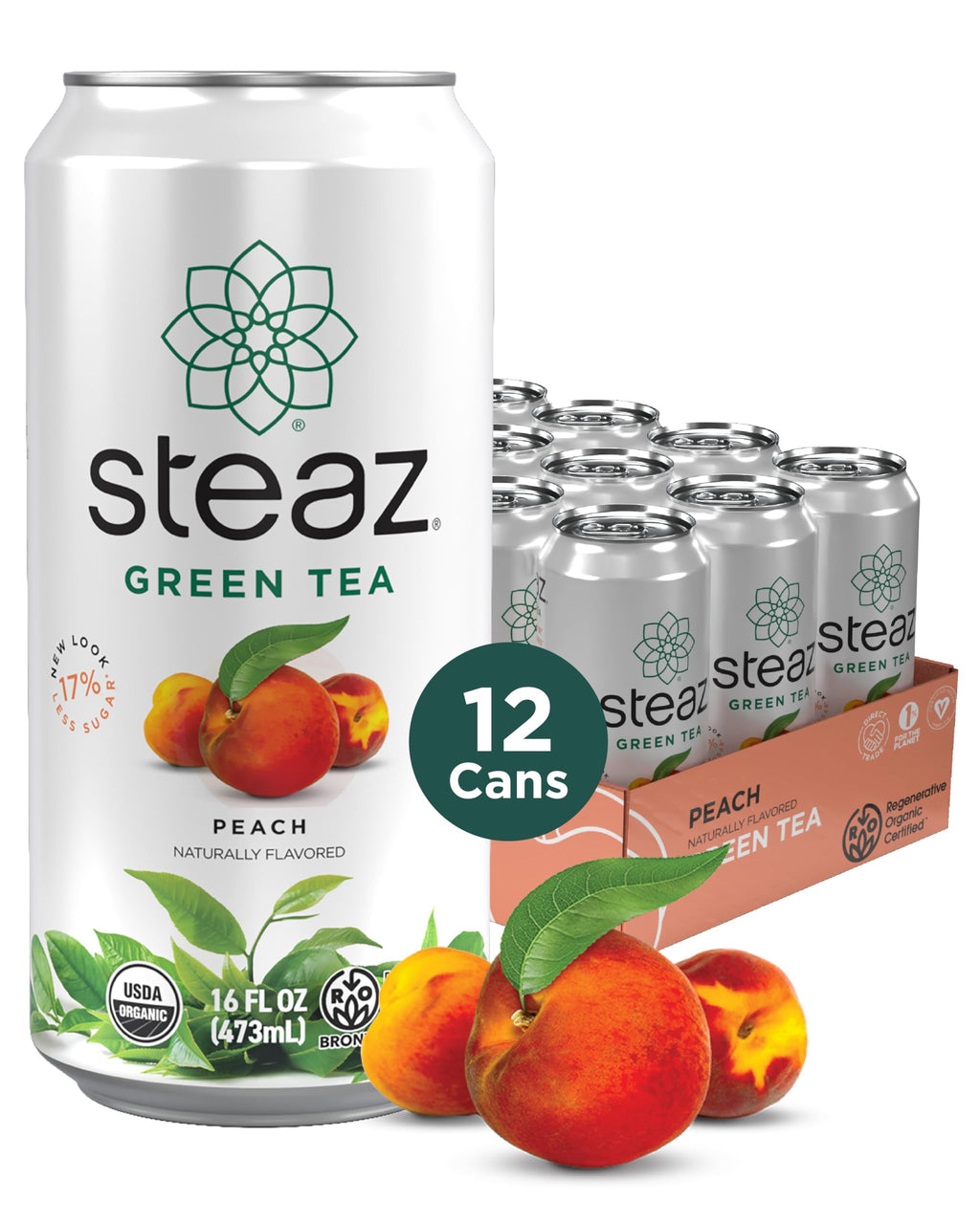 Organic Green Tea – Zero Sugar, 12 Pack