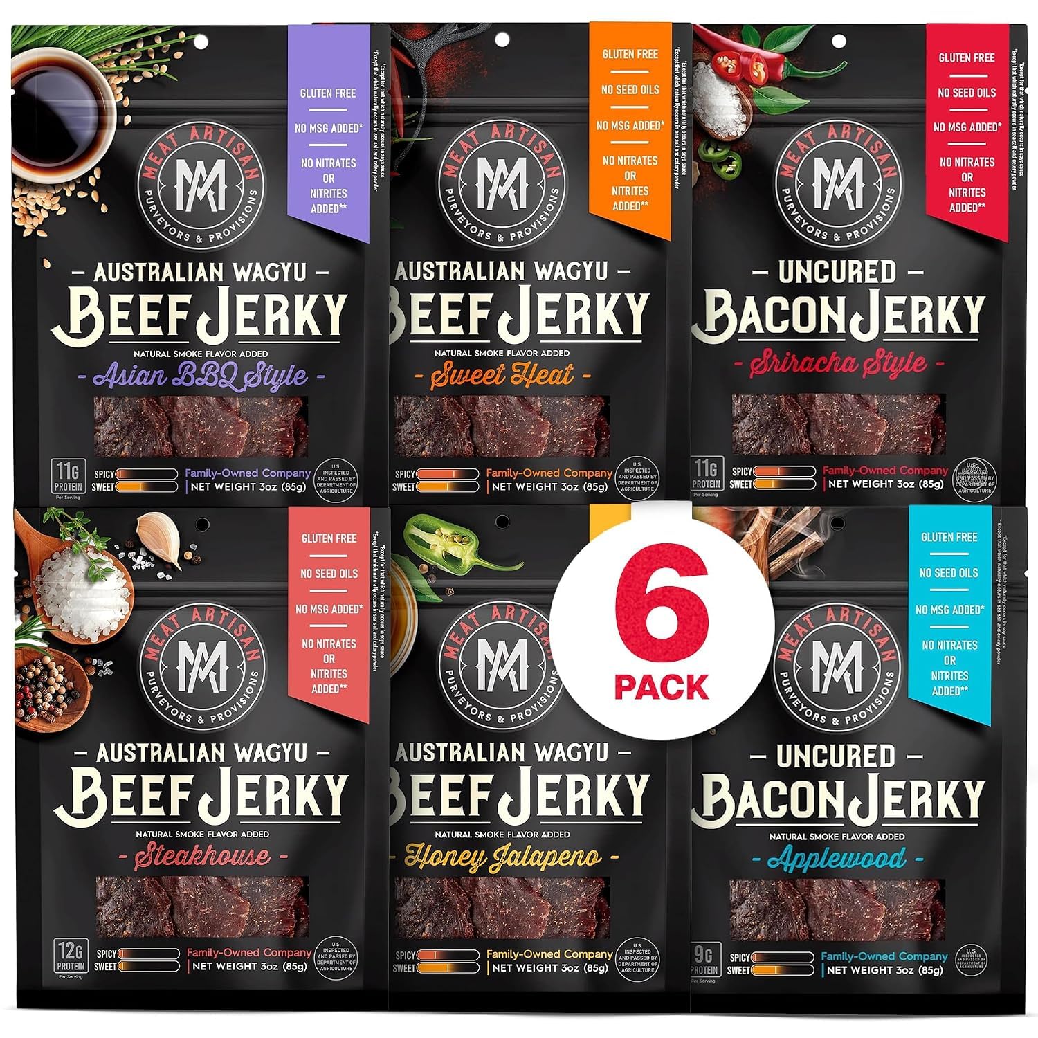 Meat Artisan Uncured Bacon Jerky | Premium Uncured Bacon
