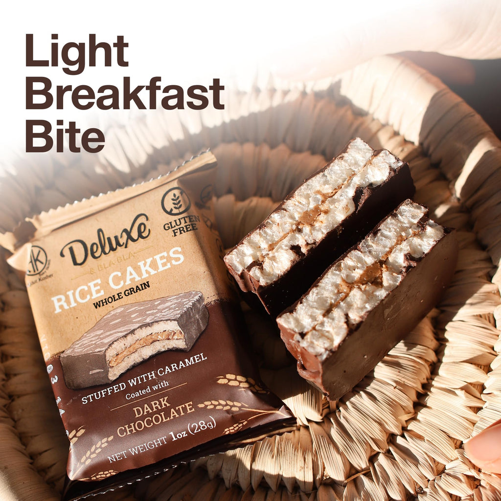 Caramel-Filled Chocolate Rice Cakes – Gluten-Free Whole Grain Snack