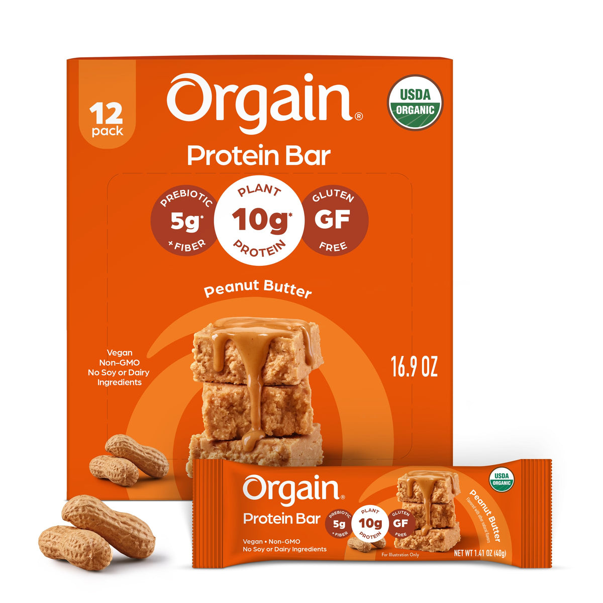 Organic Vegan Chocolate Brownie Protein Bars – 10g Plant Protein