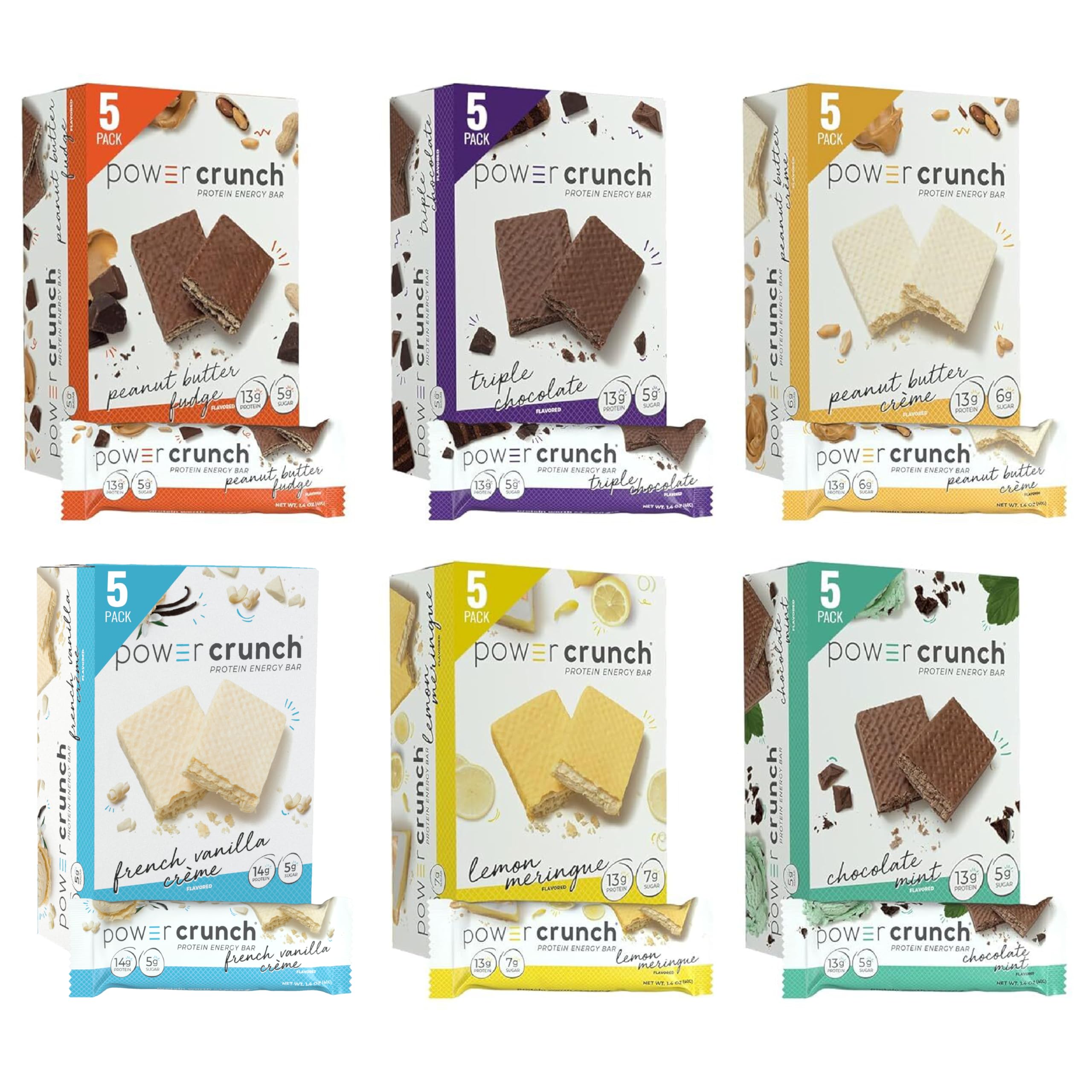 Power Crunch Whey Protein Bars, High Protein Snacks with Delicious Taste