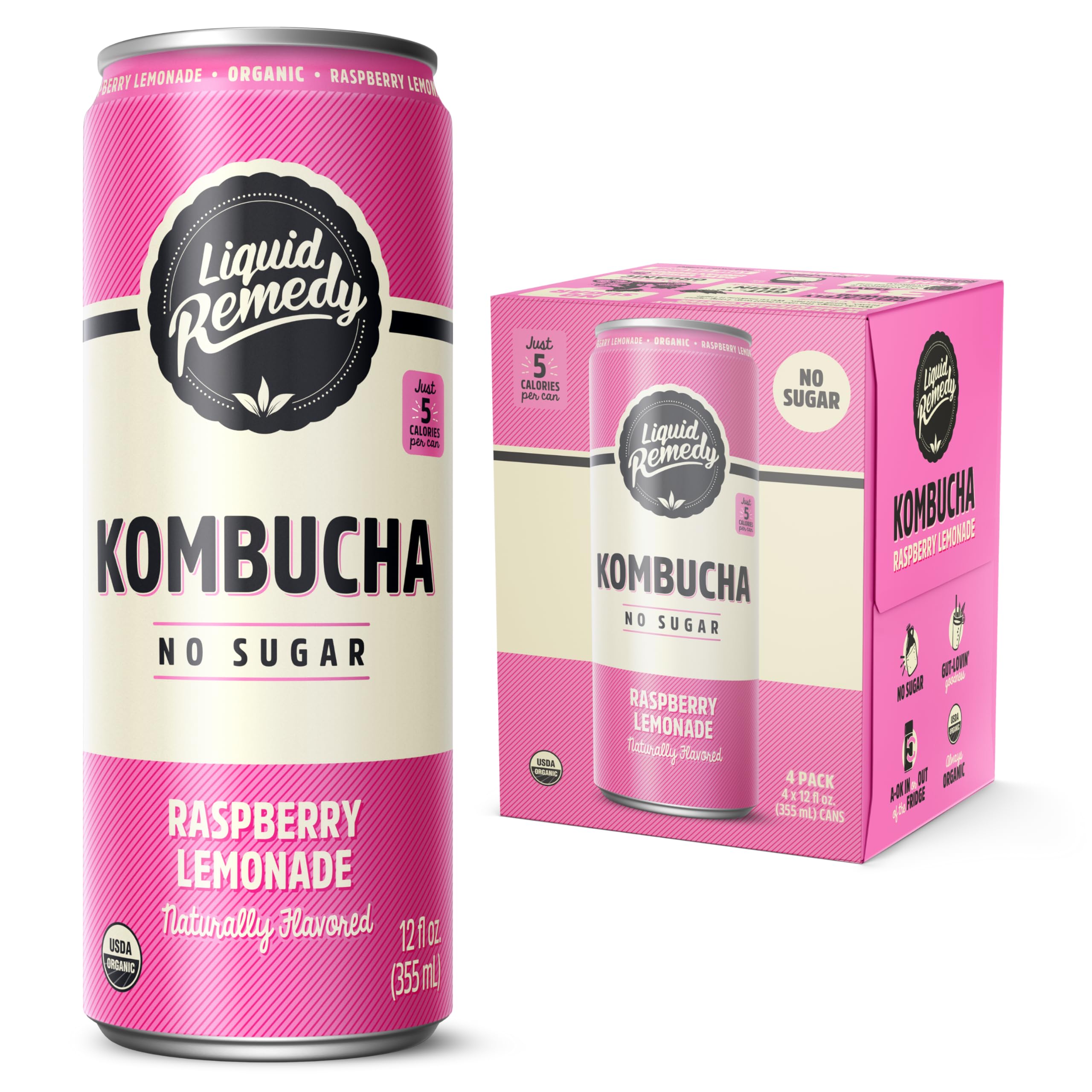 Organic Sugar-Free Kombucha Drink – 355ml