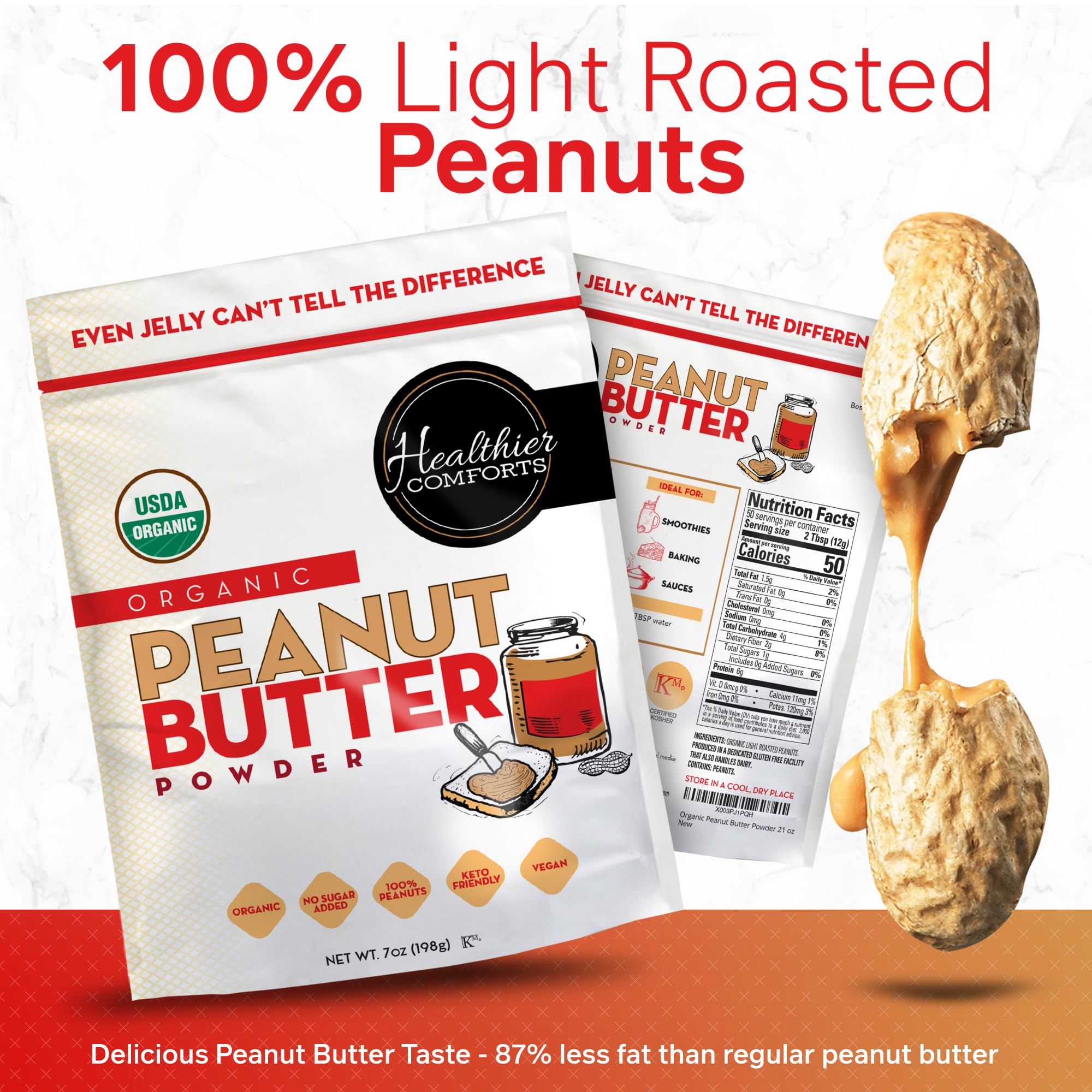 Healthier Comforts Organic Peanut Butter Powder - Parent