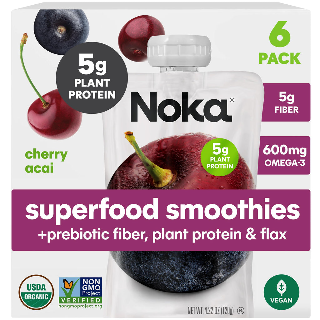 Organic Superfood Fruit Smoothie Pouches – Plant Protein & Prebiotic Fiber