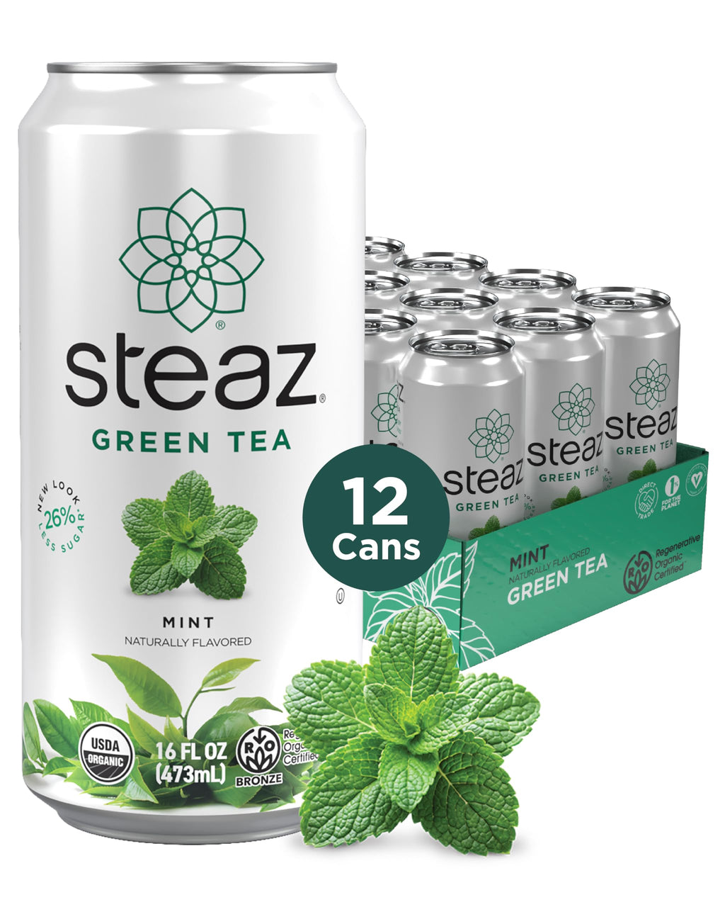 Organic Green Tea – Zero Sugar, 12 Pack