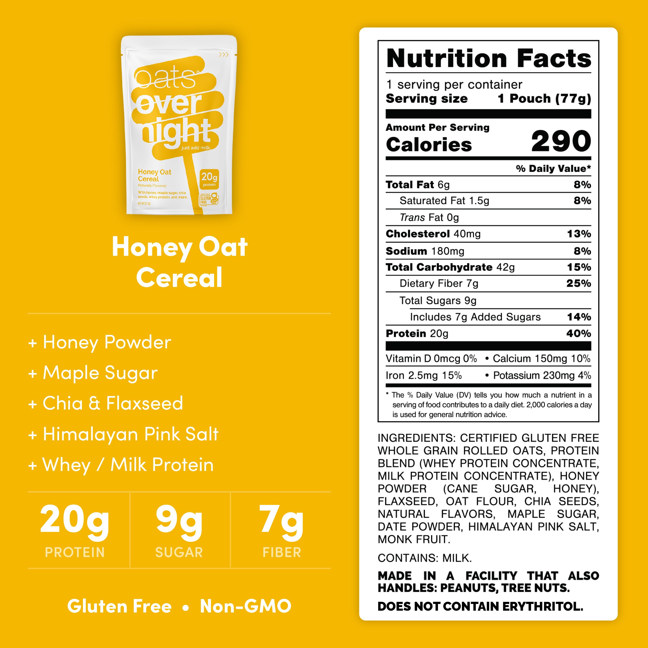 Oats Overnight Honey Oat Cereal – High Protein Oatmeal