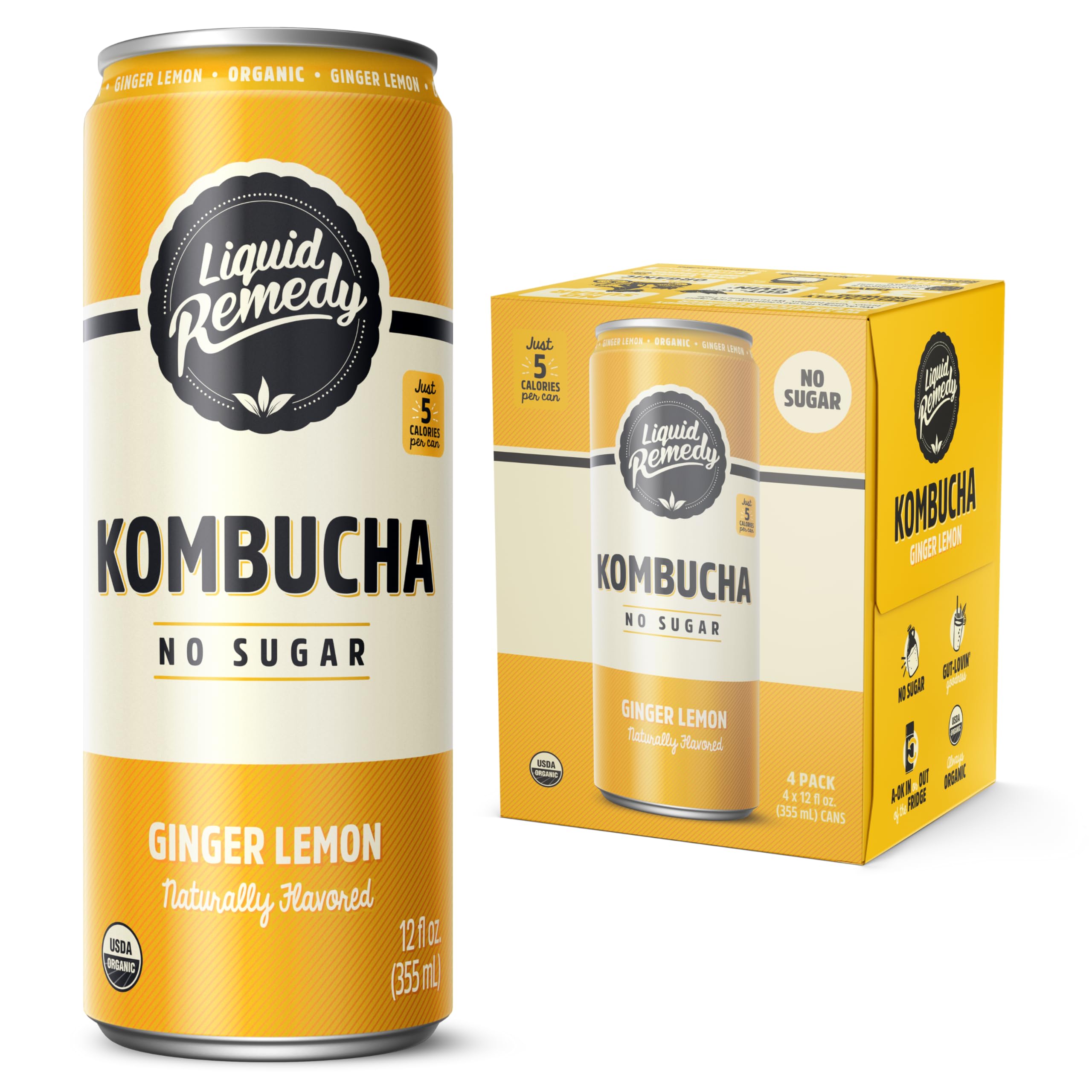 Organic Sugar-Free Kombucha Drink – 355ml