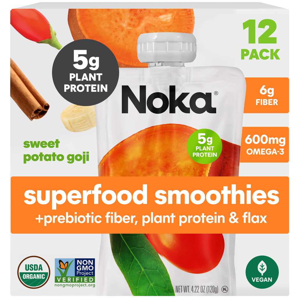 Organic Superfood Fruit Smoothie Pouches – Plant Protein & Prebiotic Fiber