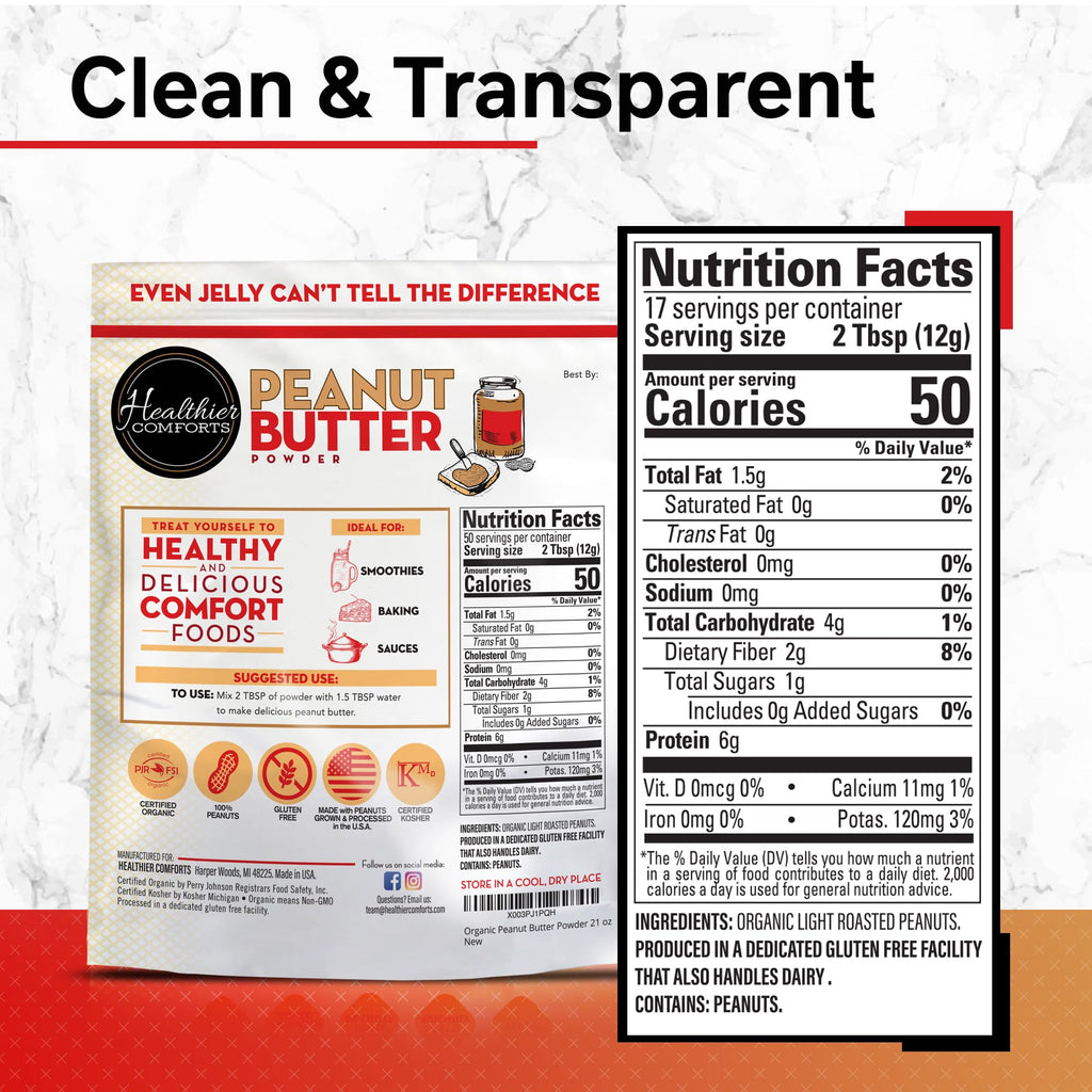 Healthier Comforts Organic Peanut Butter Powder - Parent