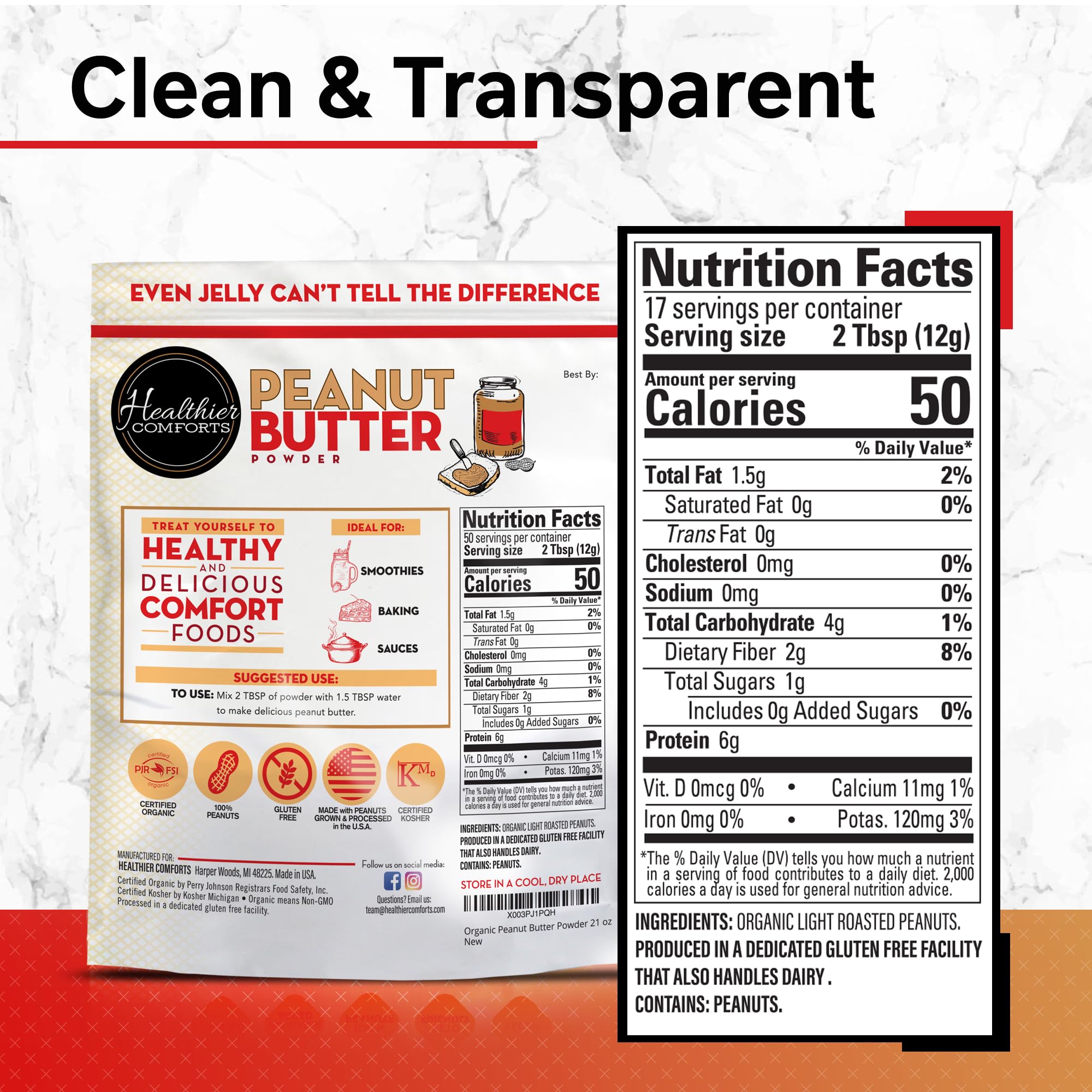 Healthier Comforts Organic Peanut Butter Powder - Parent