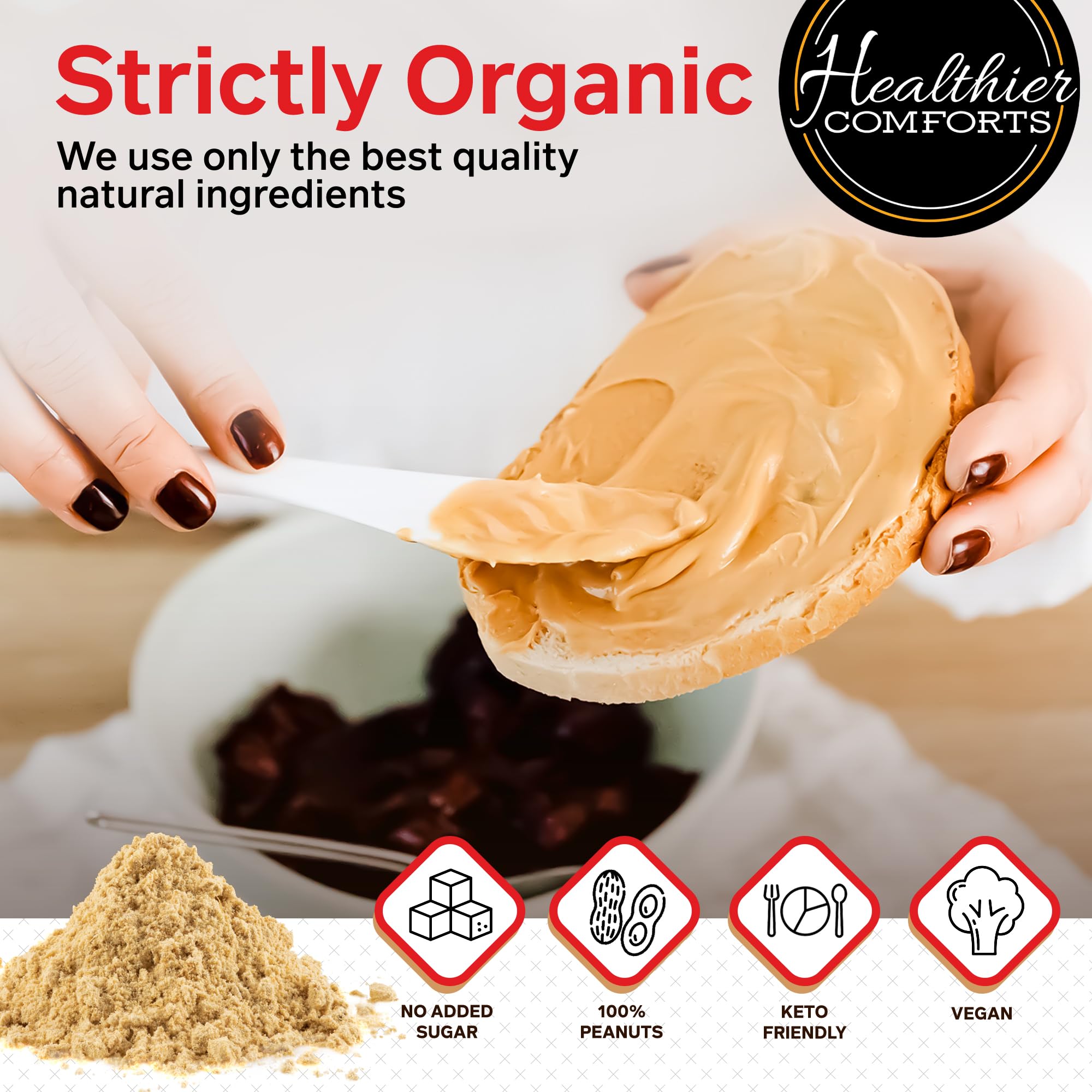 Healthier Comforts Organic Peanut Butter Powder - Parent