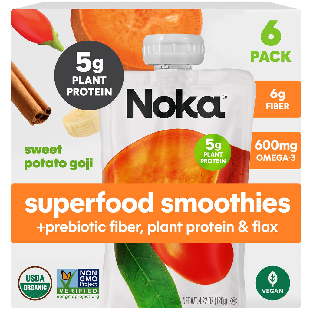 Organic Superfood Fruit Smoothie Pouches – Plant Protein & Prebiotic Fiber