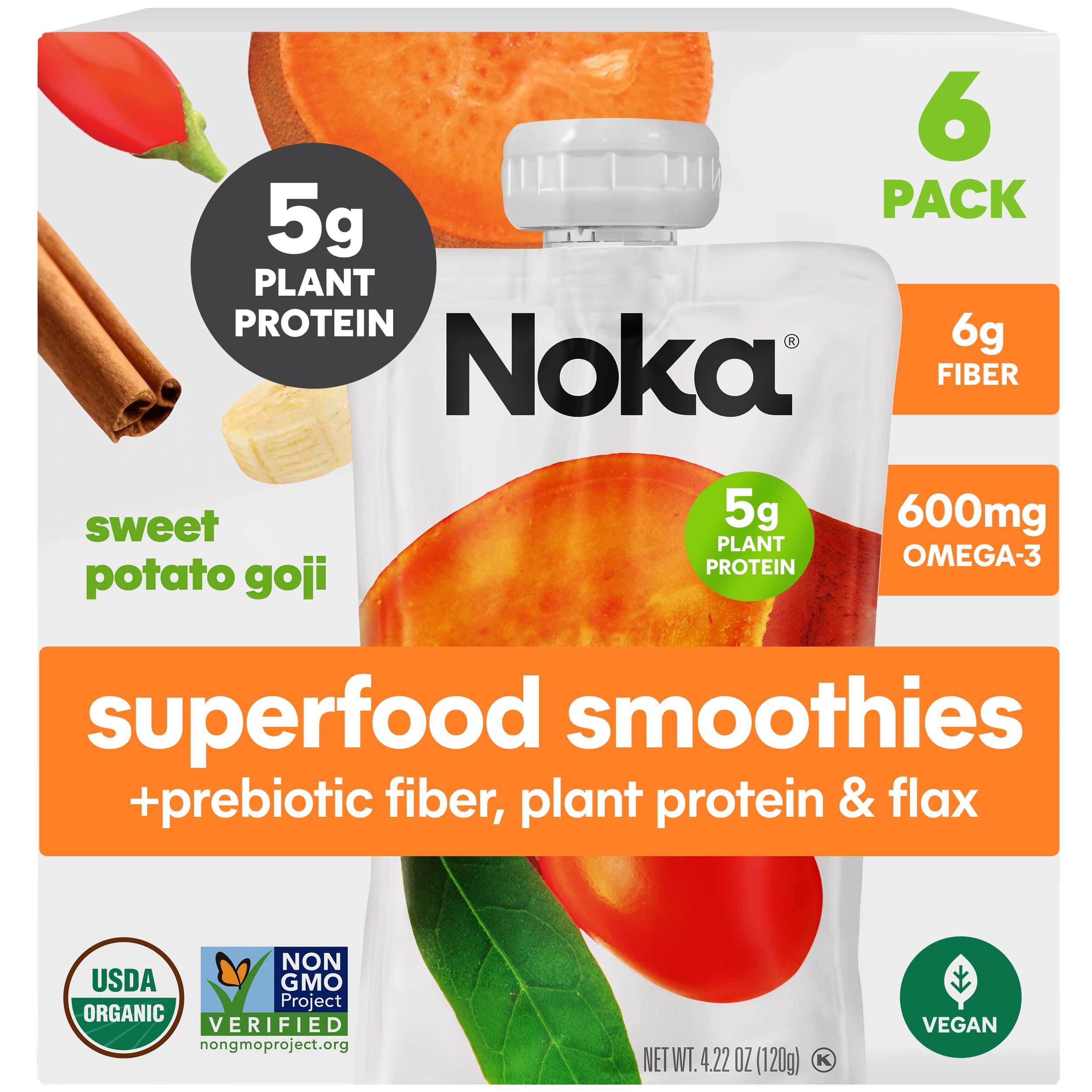 Organic Superfood Fruit Smoothie Pouches – Plant Protein & Prebiotic Fiber