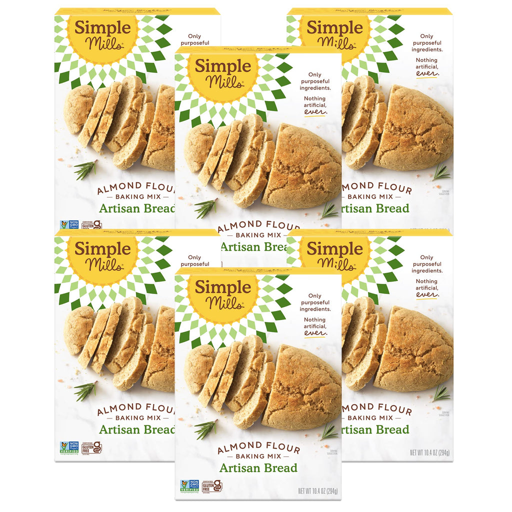 Simple Mills Almond Flour Baking Mix, Artisan Bread Mix, 6pk, 10.4oz