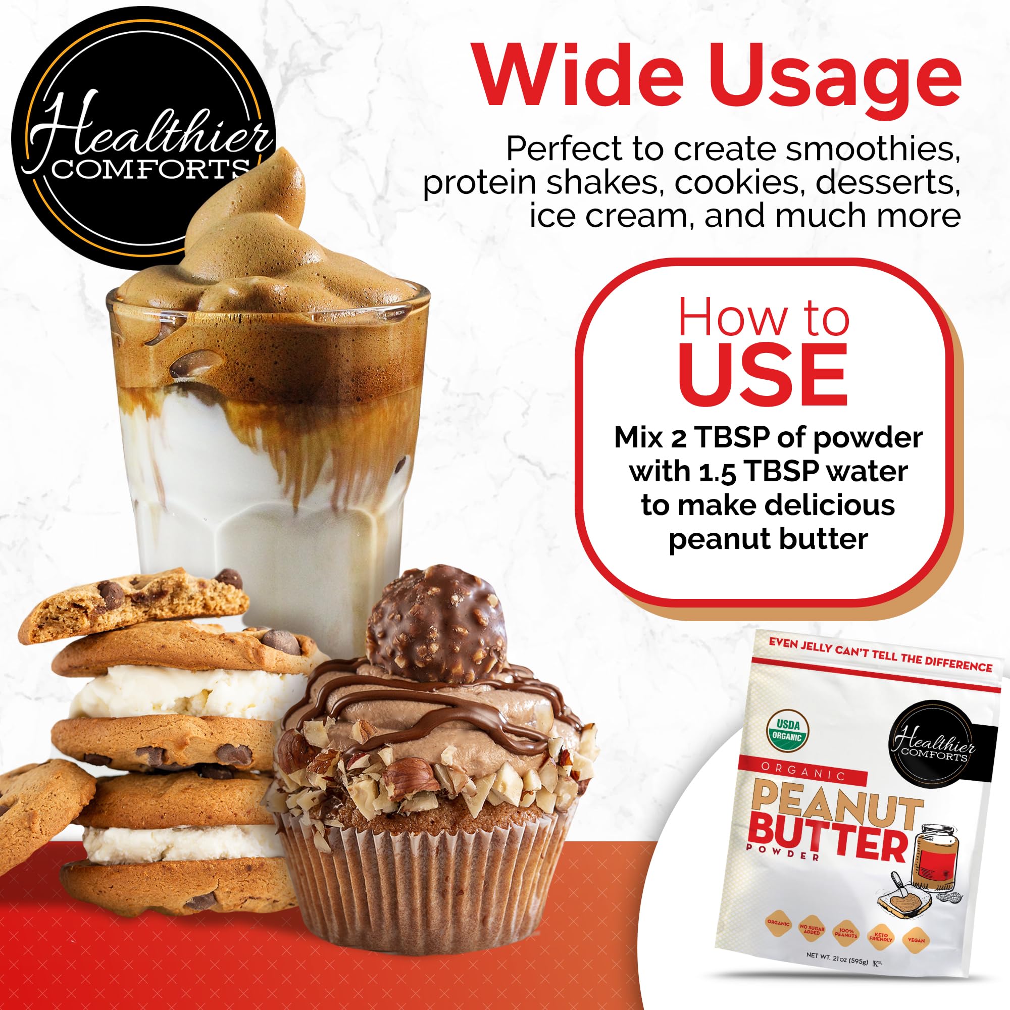 Healthier Comforts Organic Peanut Butter Powder - Parent