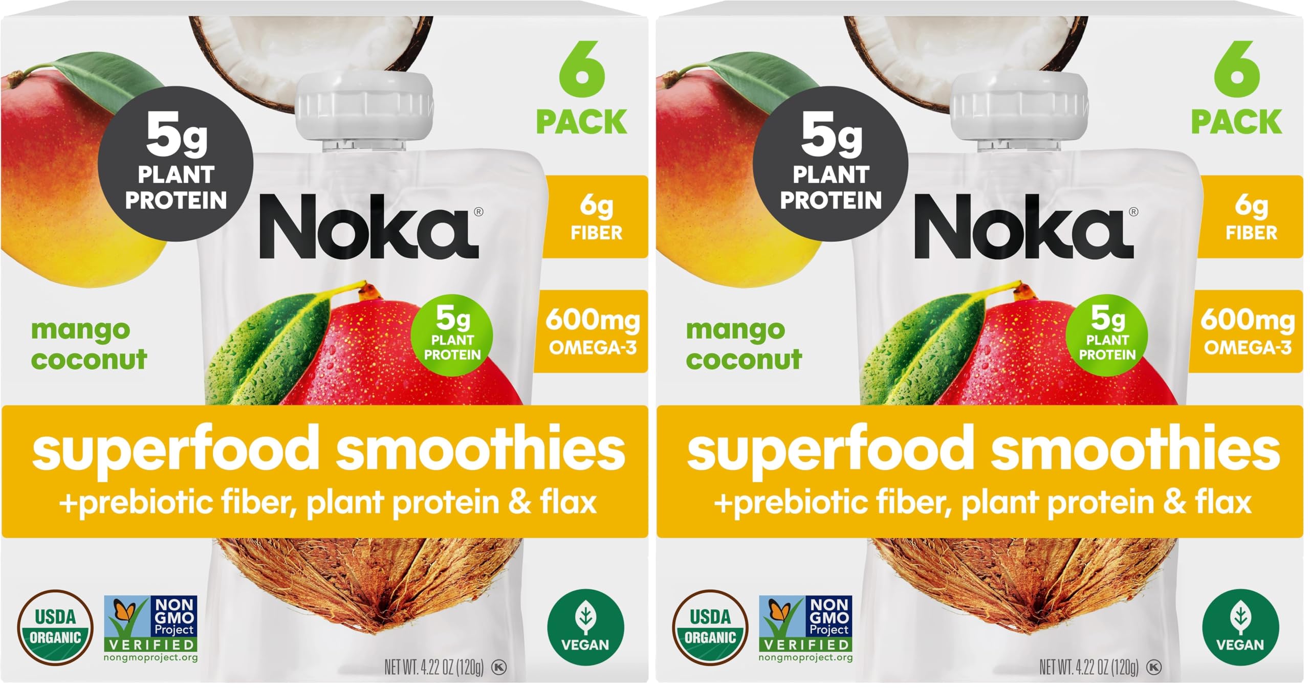 Organic Superfood Fruit Smoothie Pouches – Plant Protein & Prebiotic Fiber