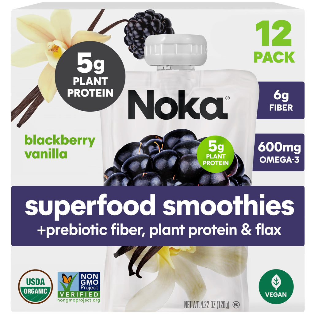 Organic Superfood Fruit Smoothie Pouches – Plant Protein & Prebiotic Fiber