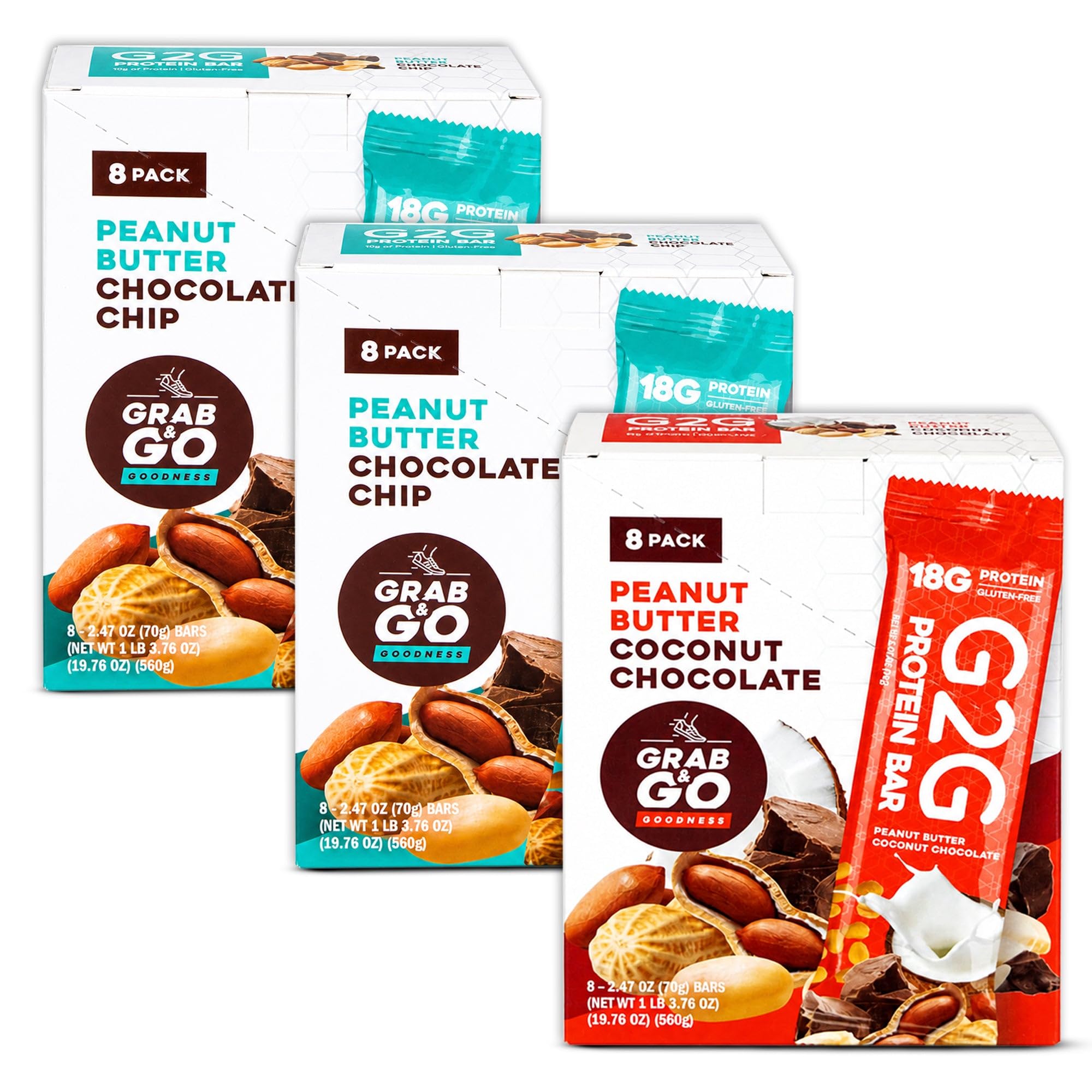 Peanut Butter Protein Bars Variety Pack – 24 Count